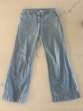 J Crew City Fit Low Rise Light Blue Women's Wide Leg Jeans Size 6